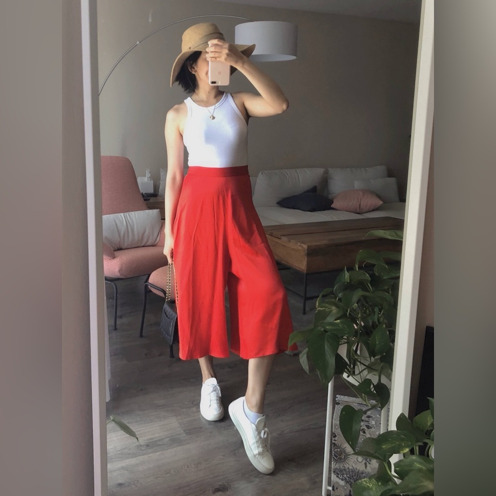 Cos culottes silk red xs